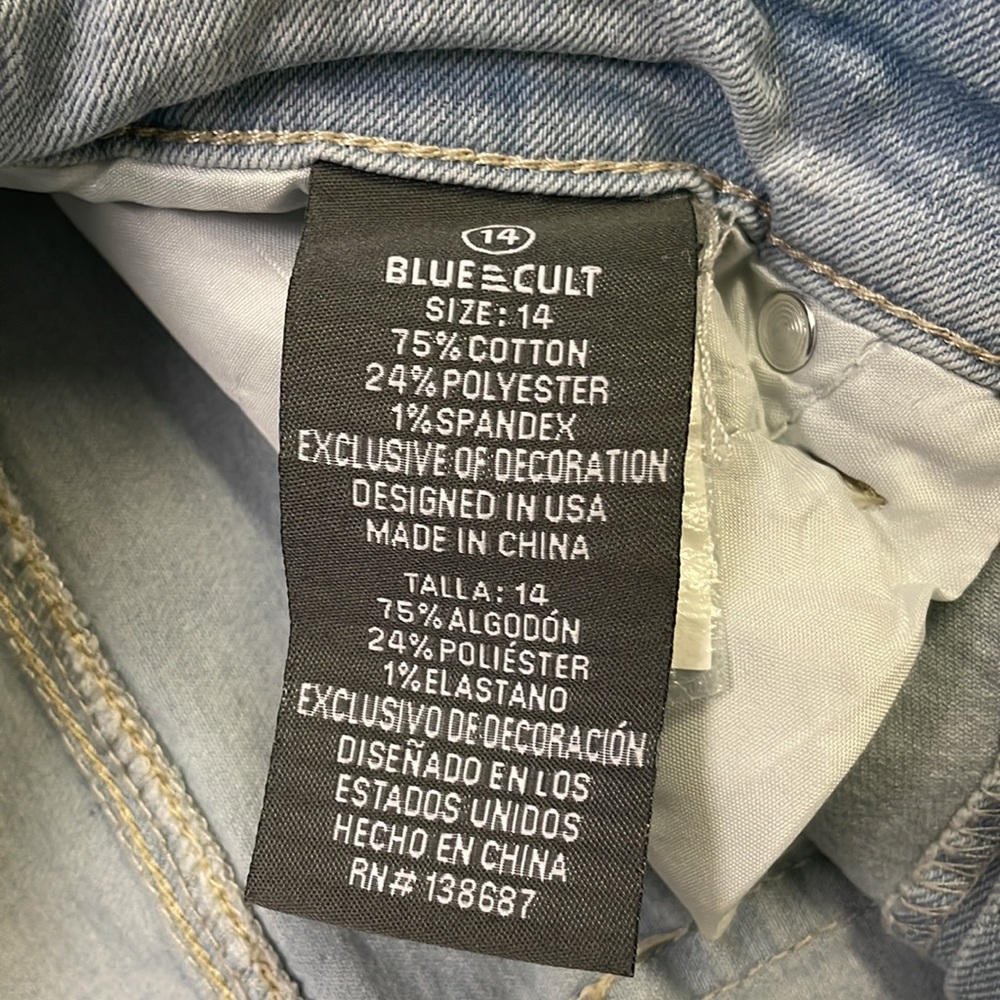 Blue Cult Children’s Size 14 Jeans - Picture 6 of 7
